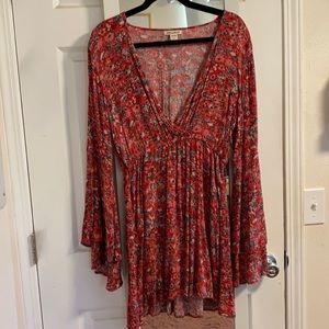 Billabong Red Floral Dress - Large